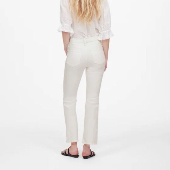 New Madewell mid rise kick out Flare White Jeans Sz  28 - Picture 4 of 11